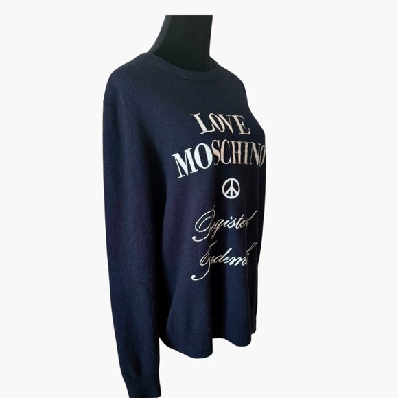 LOVE MOSCHINO FINE WOOL SWEATER SIZE M NEW - Picture 5 of 9